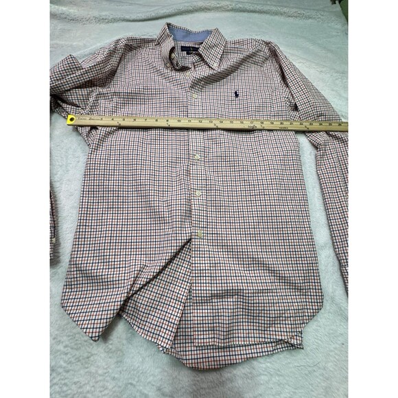Ralph Lauren Shirt Mens Xl Orange‎ Classic Fit Button Down Short Sleeve Plaid - Picture 7 of 11